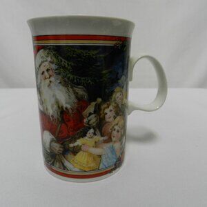 Dunoon Christmas Santa Glad Tidings Victorian Prints Mug Cup England Vintage